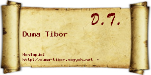Duma Tibor névjegykártya